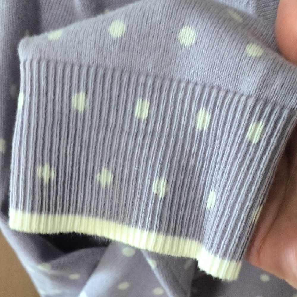 Appleseed's Lavender Polka Dot Cardigan Sweater Size PL - Picture 5 of 6